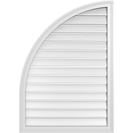 Ekena Millwork Quarter Round Top Left Surface Mount PVC Gable Vent w/ 2"W x 1-1/2"P Brickmould Frame, 30"W x 42"H GVPQL30X4202SF